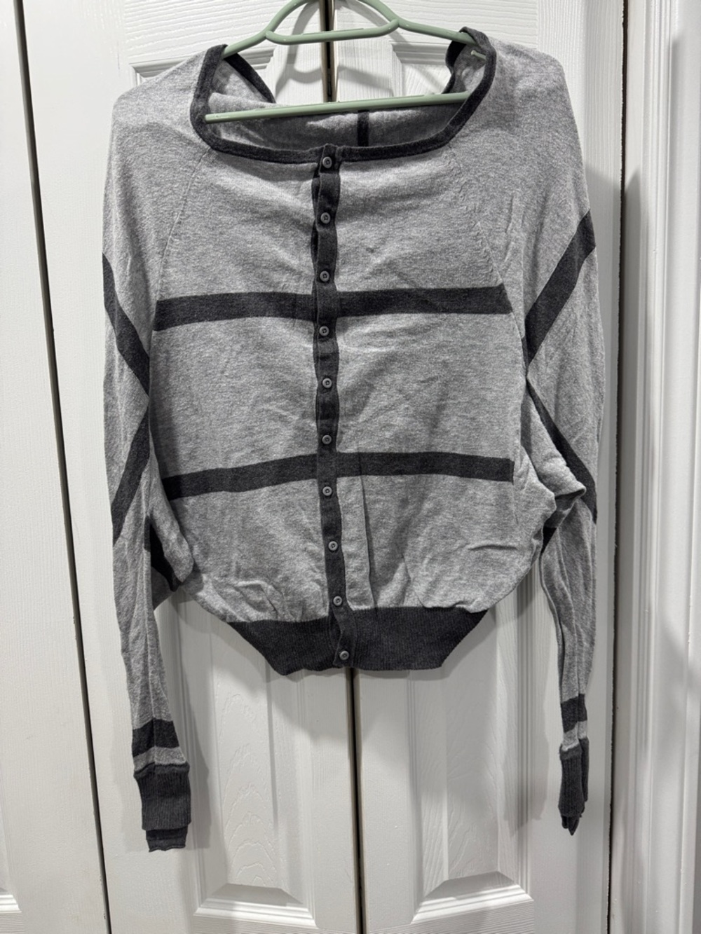 LULULEMON Gray Button-Up reversible, Batwing Sleeve Sweater
